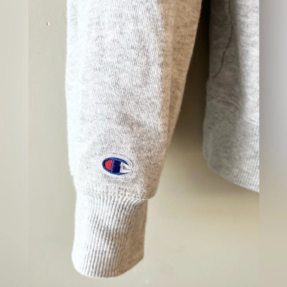 Champion Light Grey Quarter-Zip Sweatshirt - Oversized XS athleisure activewear - Picture 6 of 8
